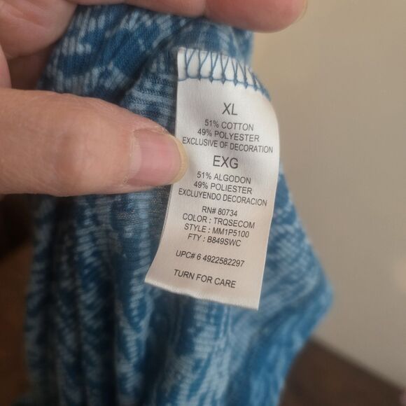 Vintage Y2K Miley Cyrus Max Azria Top Junior XL Animal Print Teal Burn Out - Picture 8 of 10